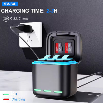 Eredeti töltő GoPro GoPro Hero 8 7 6 5 kamerához, fekete színben