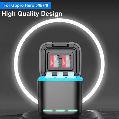 Eredeti töltő GoPro GoPro Hero 8 7 6 5 kamerához, fekete színben