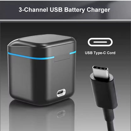 Eredeti töltő GoPro GoPro Hero 8 7 6 5 kamerához, fekete színben